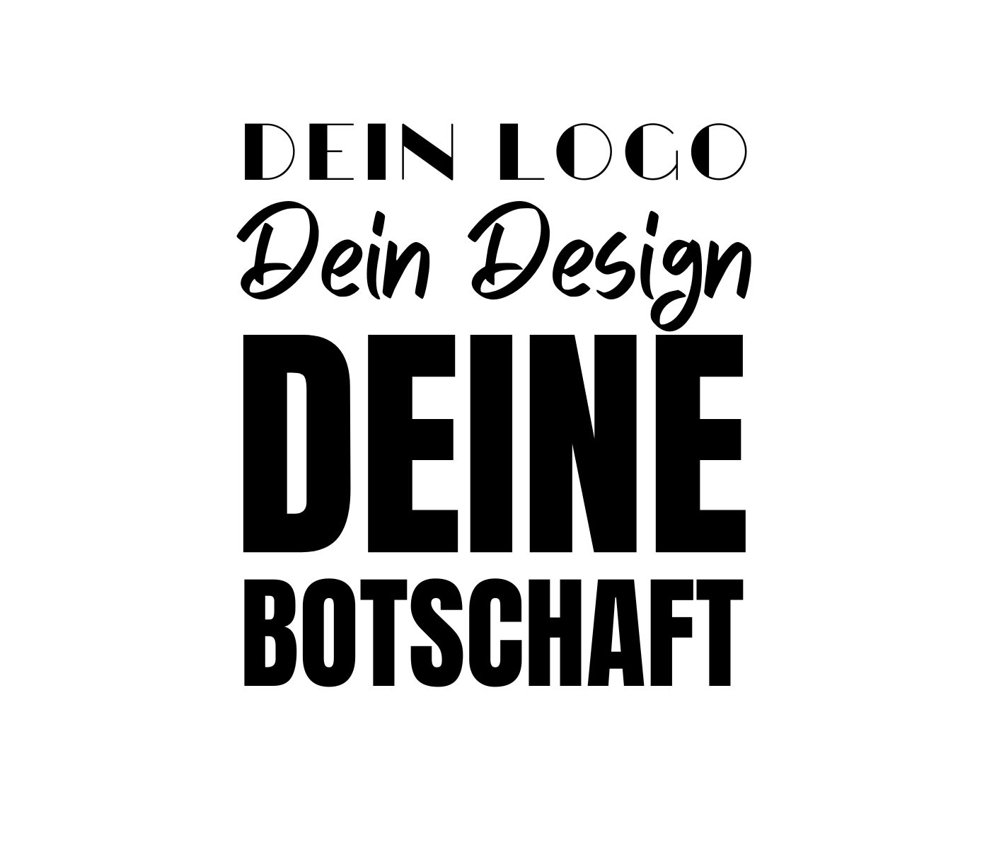 Schriftzug Dein Logo, Dein Design, Deine Botschaft, individueller Fotospiegel für Firmenevents